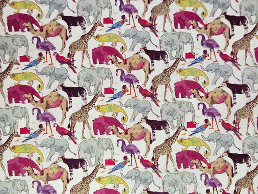 Tana Lawn Fabric - Queue For The Zoo
