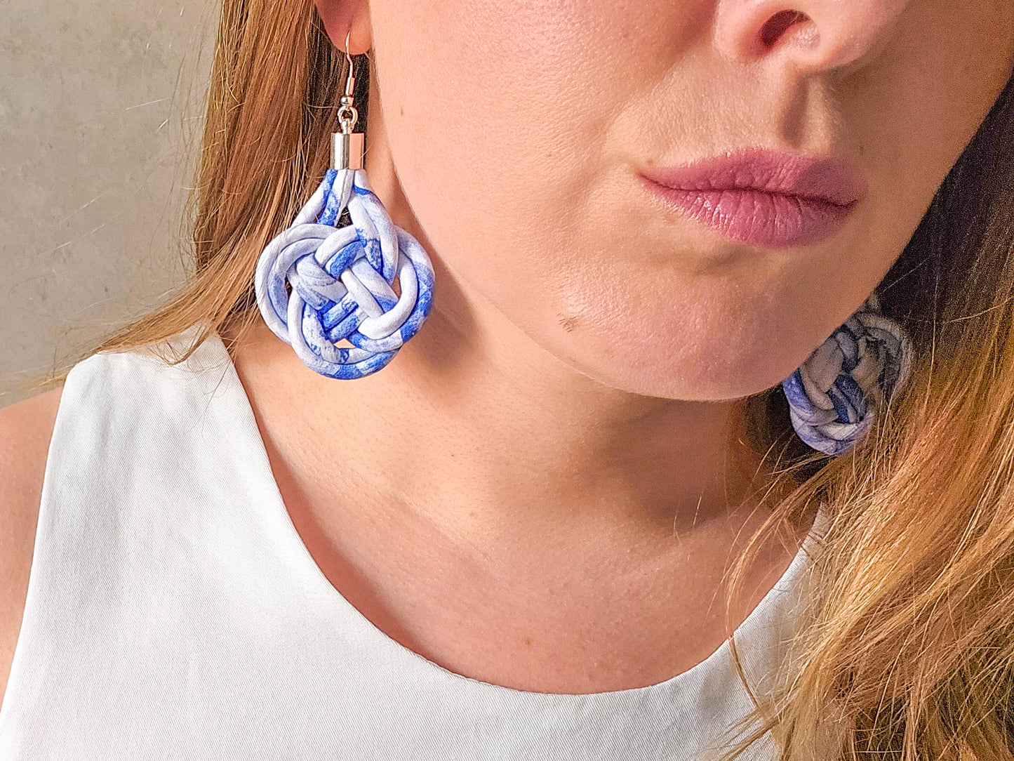 Basket Knot Earrings - Sea