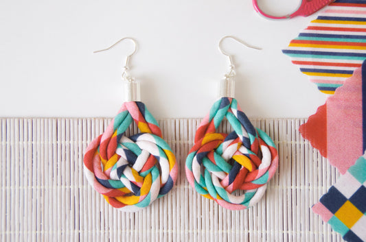 Basket Knot Earrings - Harlequin