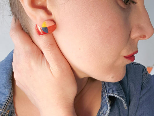 Stud Earrings - Harlequin