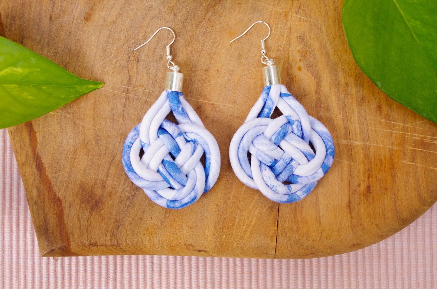 Basket Knot Earrings - Sea