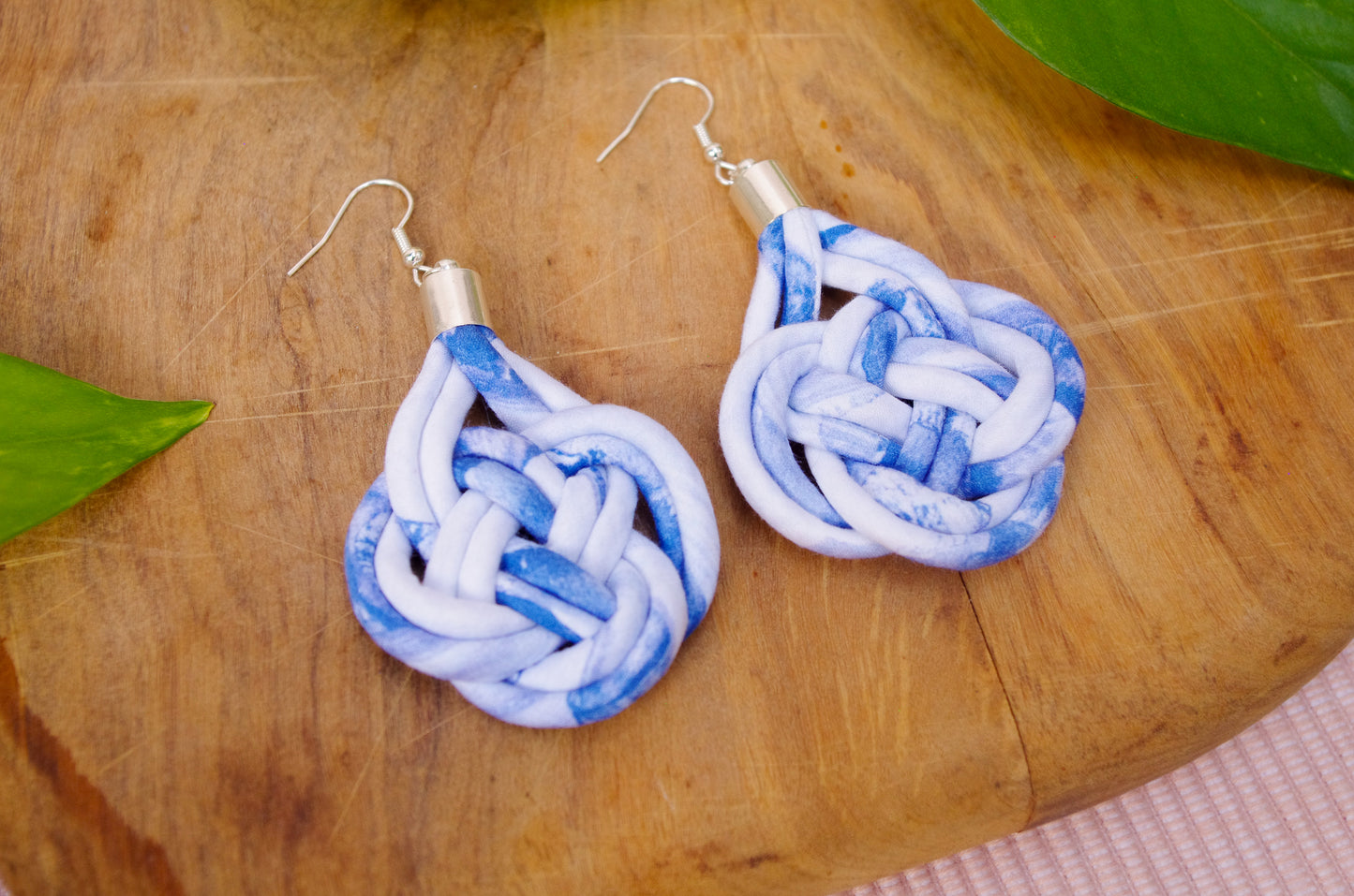 Basket Knot Earrings - Sea