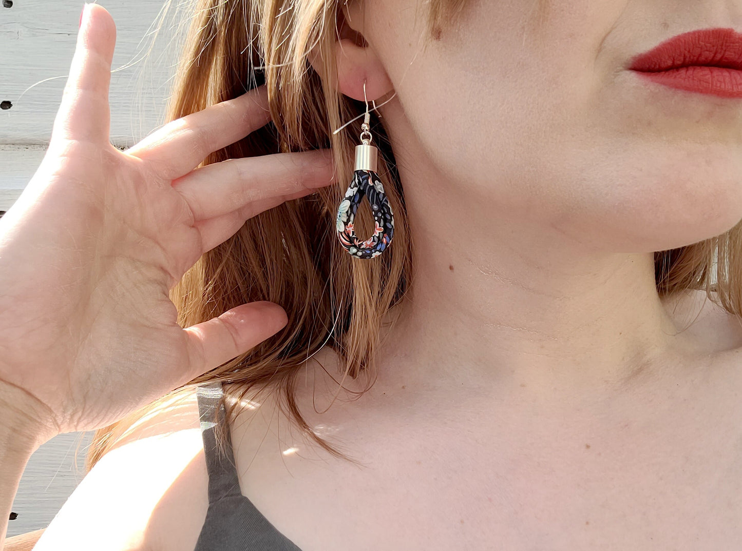 Teardrop Earrings - Elderberry