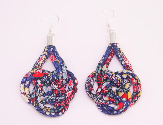 Basket Knot Earrings - Elderberry