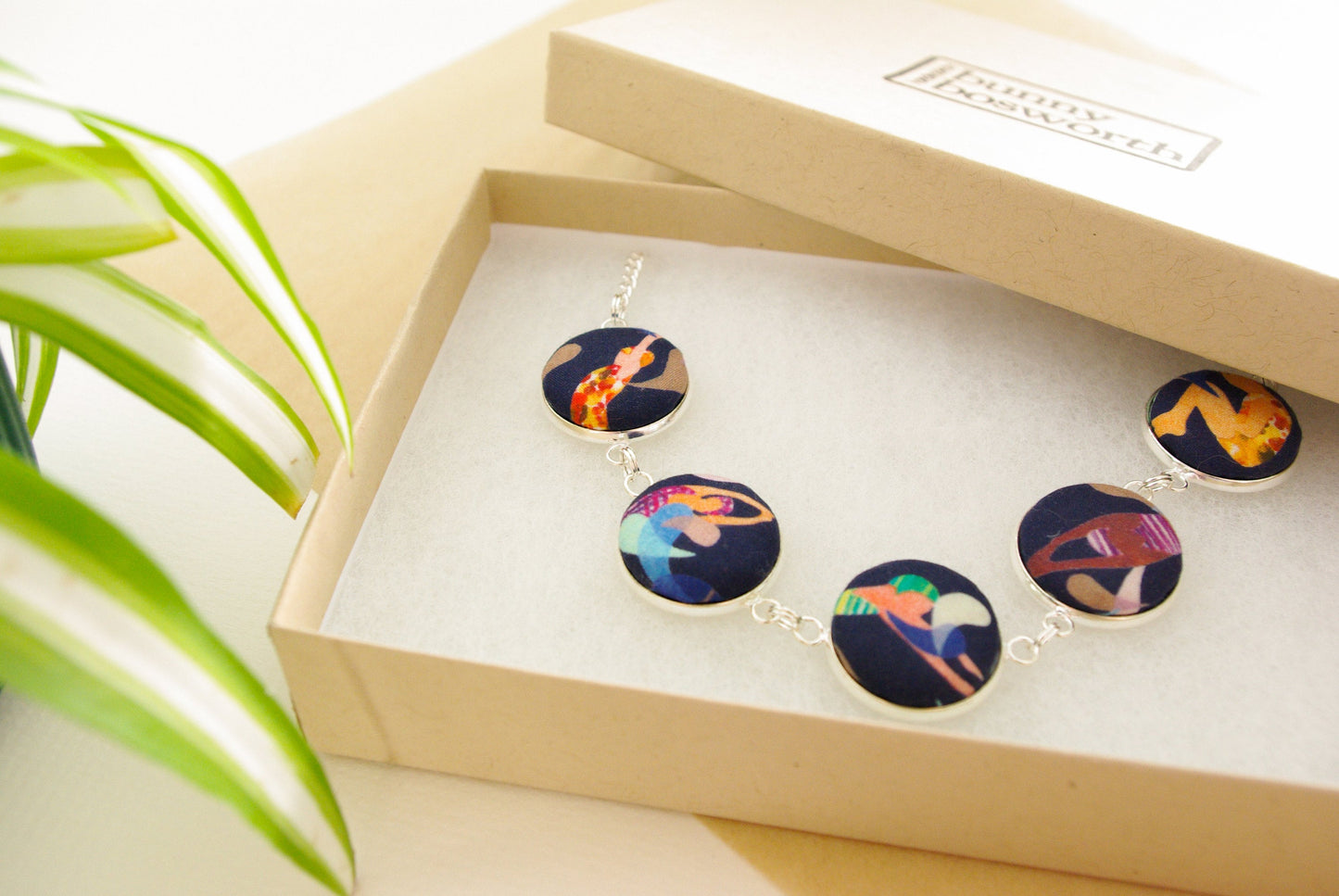 Cabochon Swimmers Necklace - Liberty Lido
