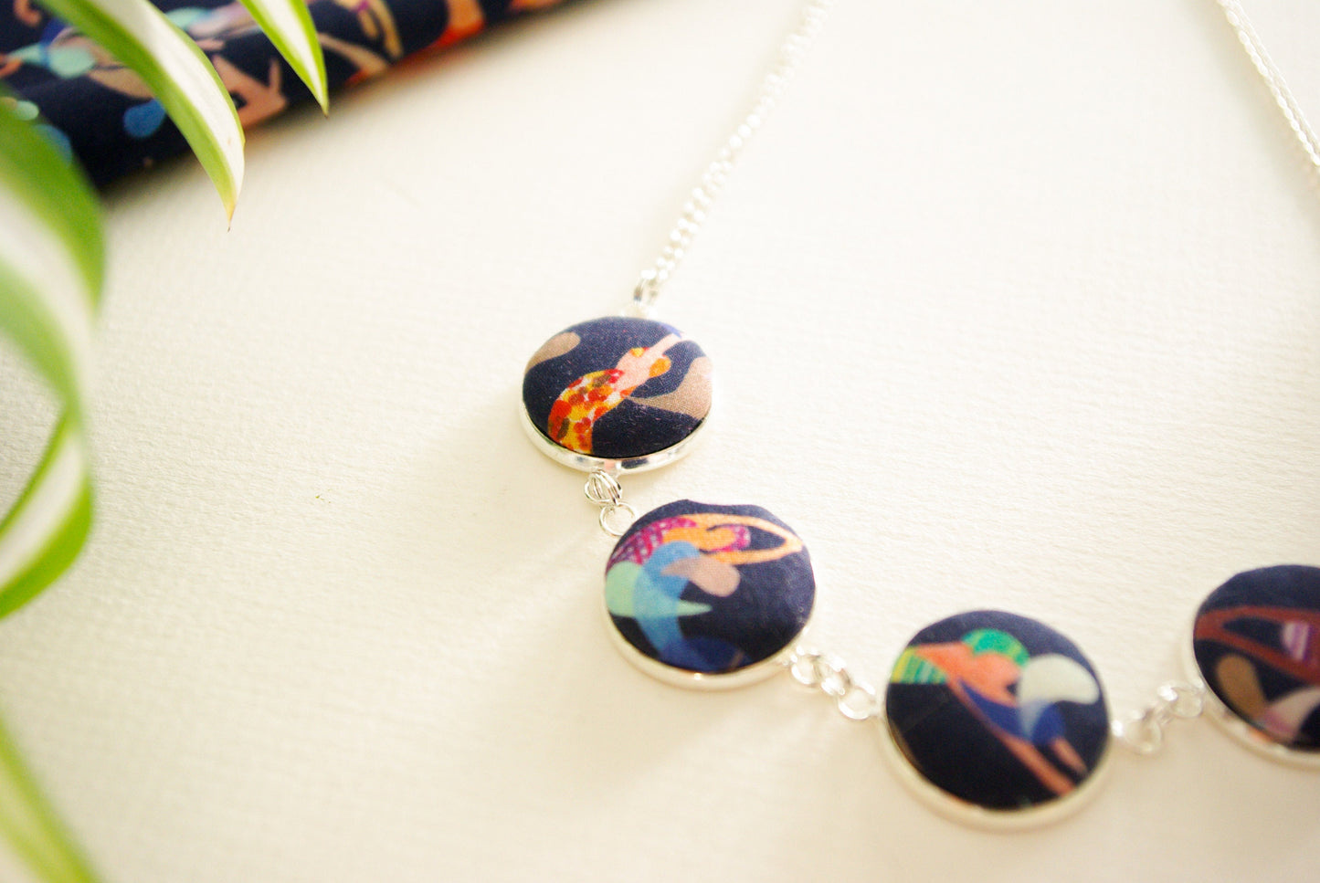 Cabochon Swimmers Necklace - Liberty Lido
