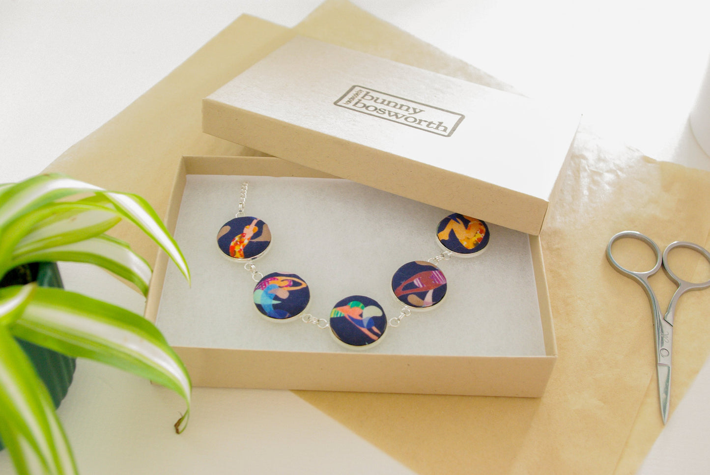 Cabochon Swimmers Necklace - Liberty Lido