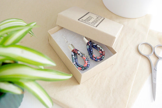 Teardrop Earrings - Elderberry