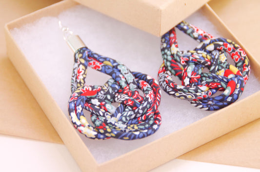 Basket Knot Earrings - Elderberry